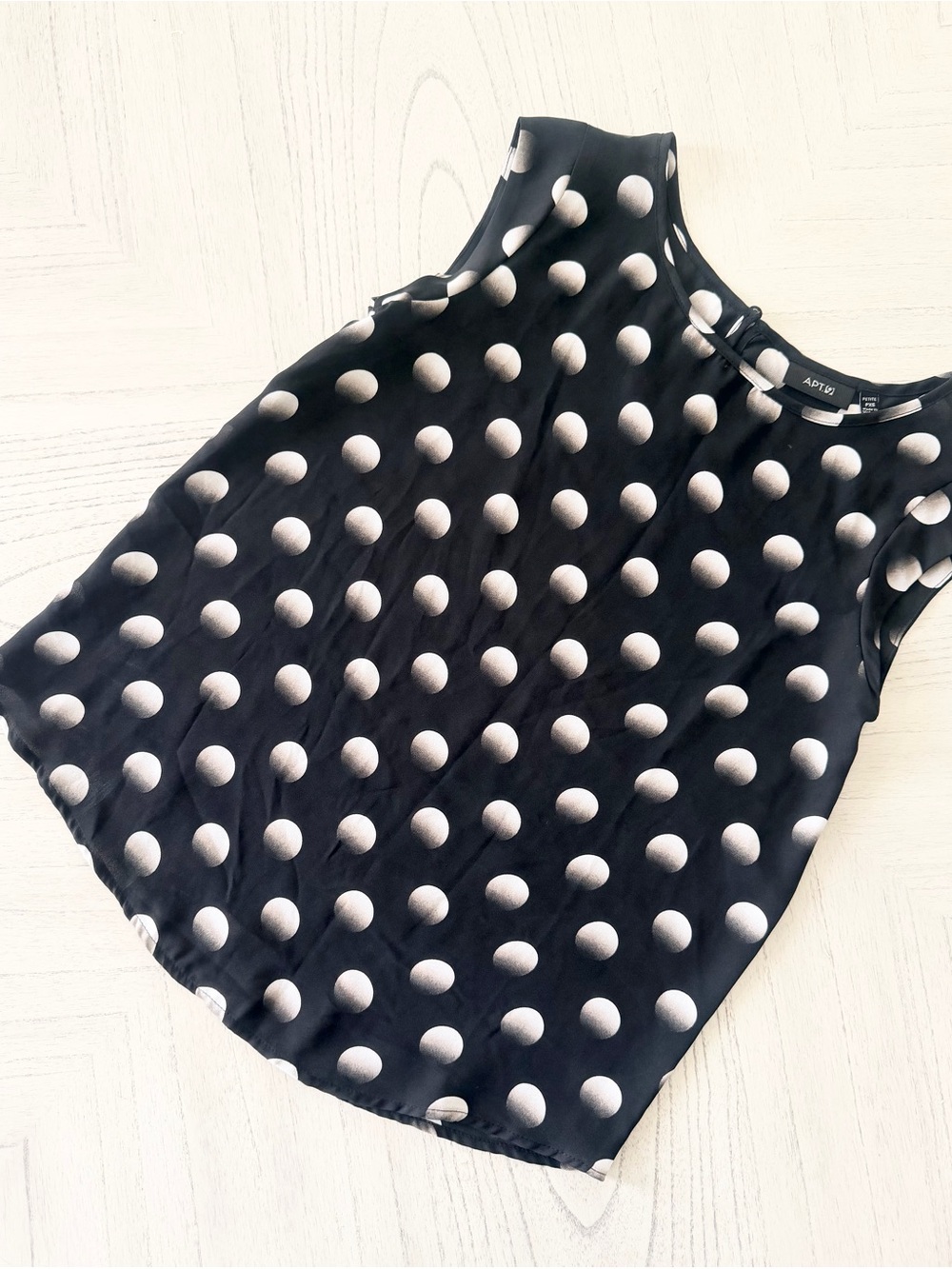 Apt. 9 Black Camisole with White Polka Dots